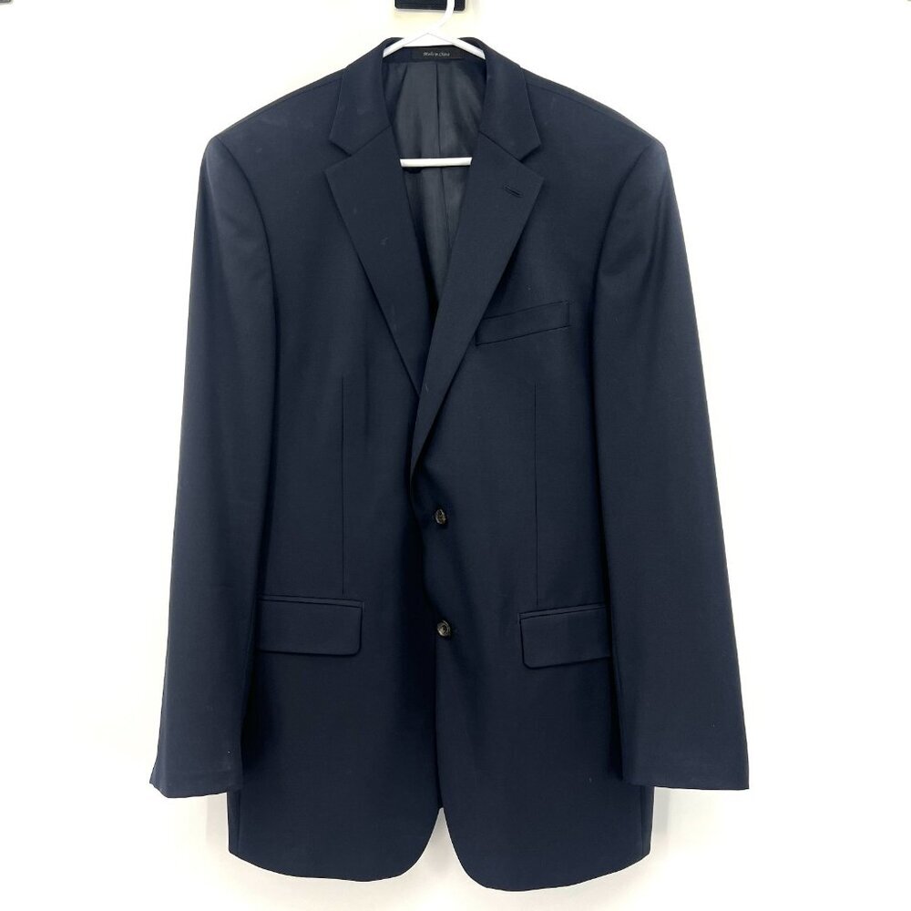 Lauren Ralph Lauren 100% Wool Deep Navy 2 Button Blazer Men's 42L